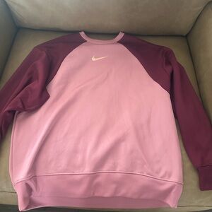 Nike Women's Pink and Burgundy Sweatshirt